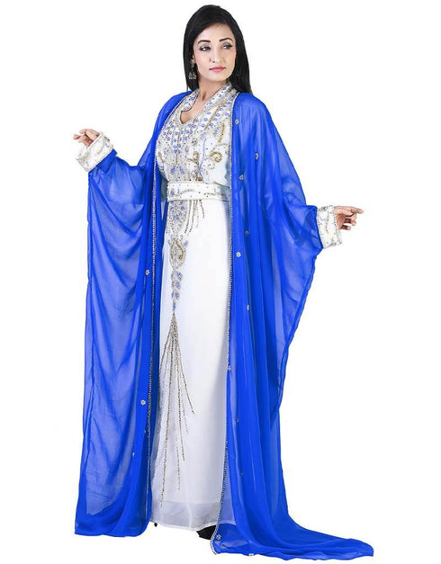 Muslimah Royal Blue Colored Embroidery worked Kaftan